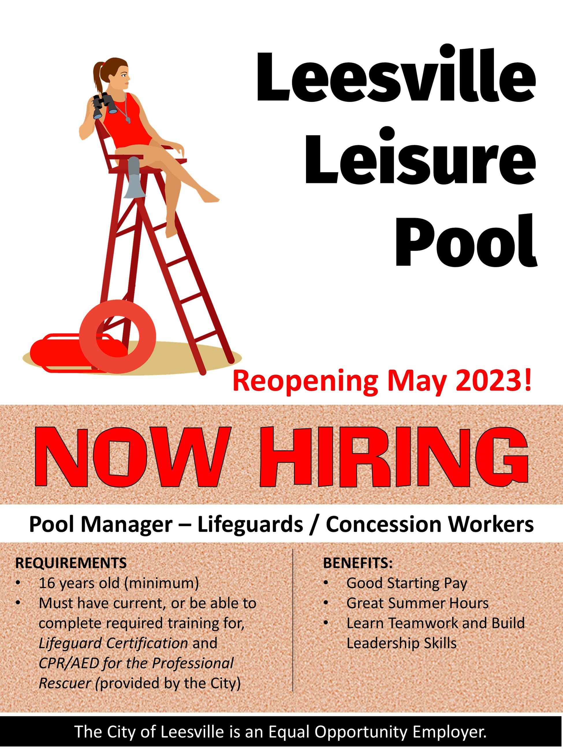 Pool Job Opening