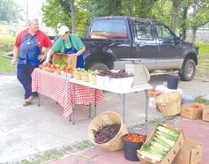 Produce vendor at the Main Street Market.